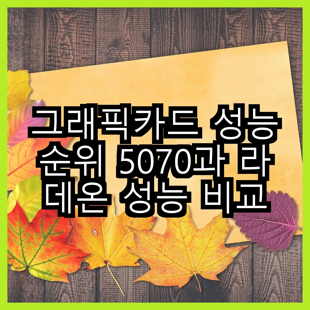 그래픽카드 성능순위 5070과 라데온 성능 비교 썸네일