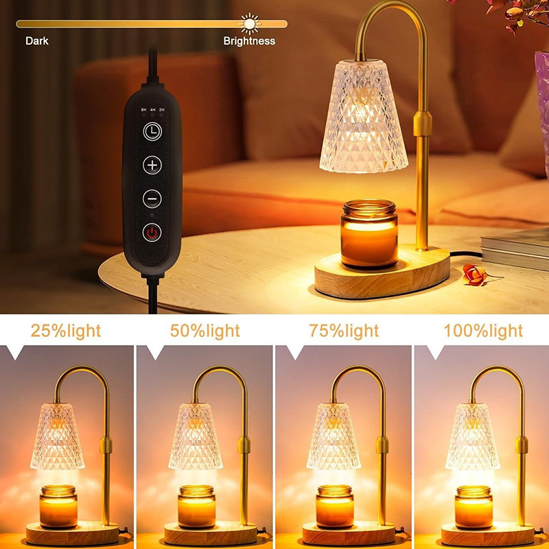 Wooden Aroma Wax Melt Lamp, Conical, Dimmable