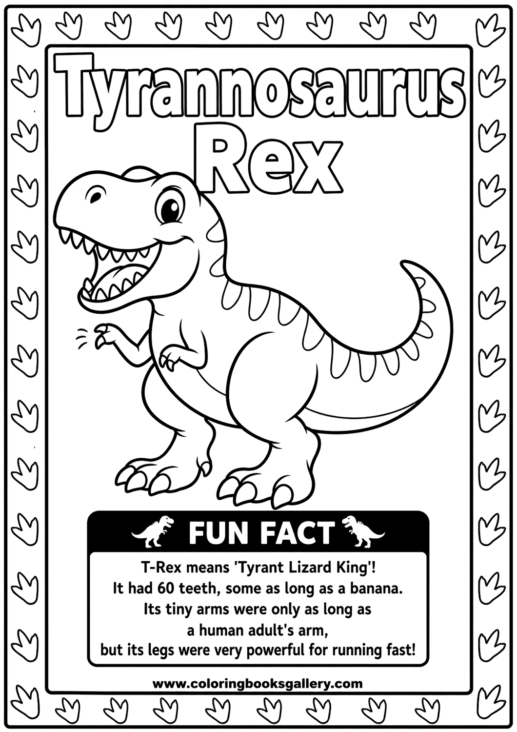 Tyrannosaurus Rex free printable coloring page for kids – Free Printable Coloring Sheet for Kids and Adults – free coloring page for kids
