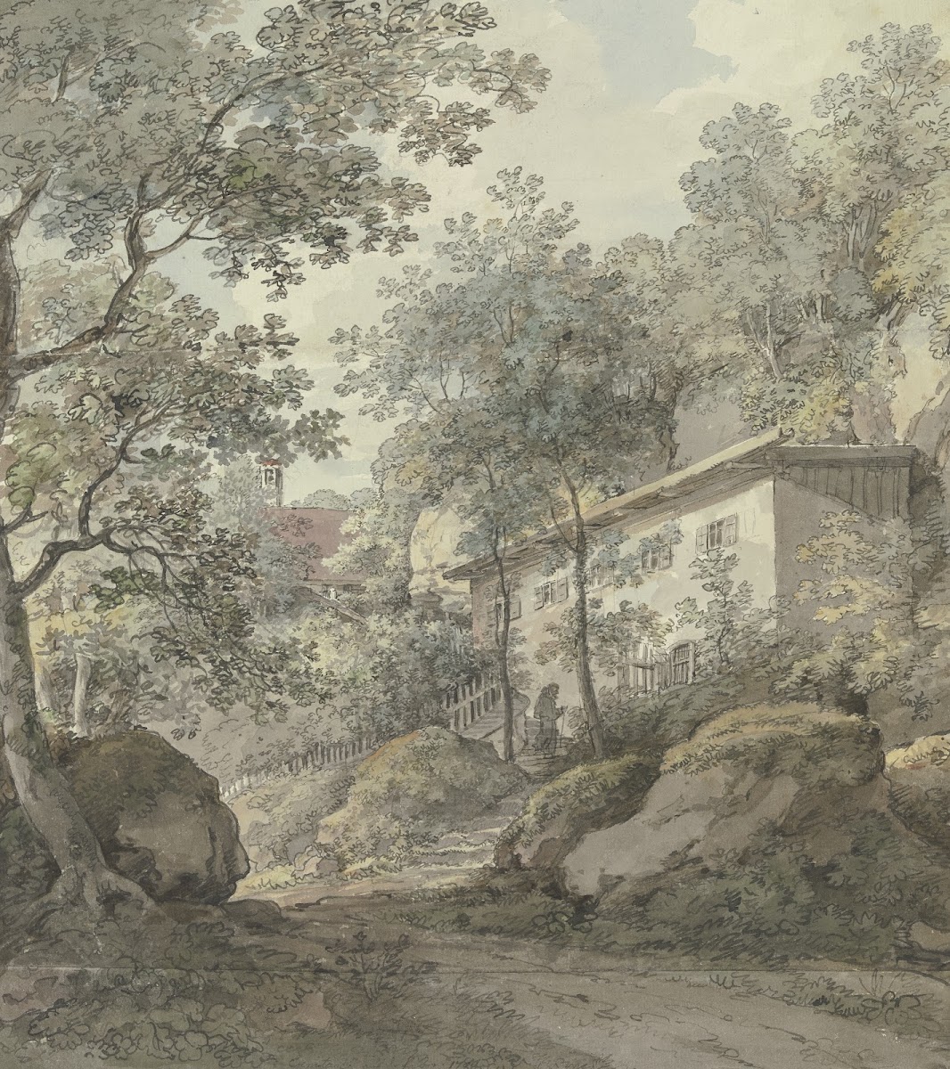 Haus unter Bäumen Eremitage 1788