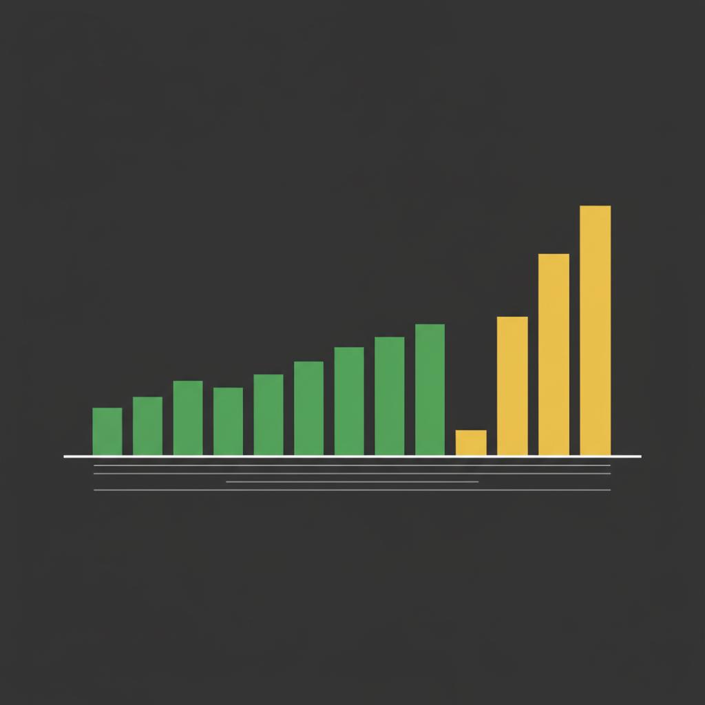 Minimalist 2D vector bar chart showing skewed returns with a few tall bars and many short bars on a dark background visualizing how to start investing in startups