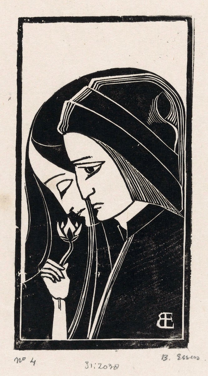 Portret van Dante Alighieri en Beatrice Portinari 1922