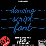 Stitch photo 1 of the Monogram Dancing script Embroidery font, stroke font embroidery design
