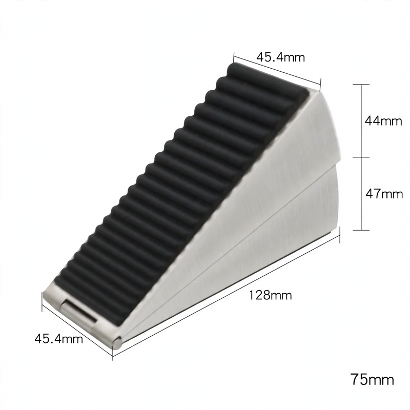 Cushioned door stopper made of stainless steel