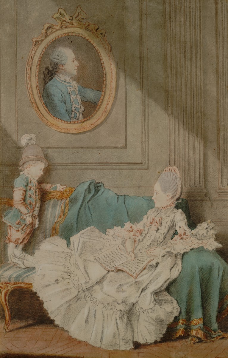 Madame Millin Du Perreux And Her Son With A Painted Portrait Of Monsieur JéRôMe