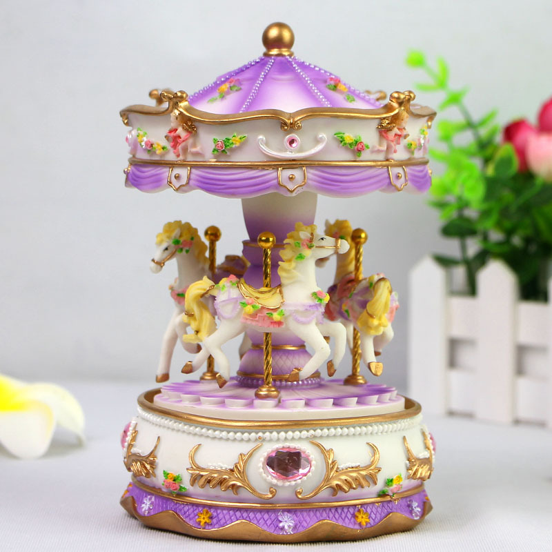Hand-painted music box in pastel colors
