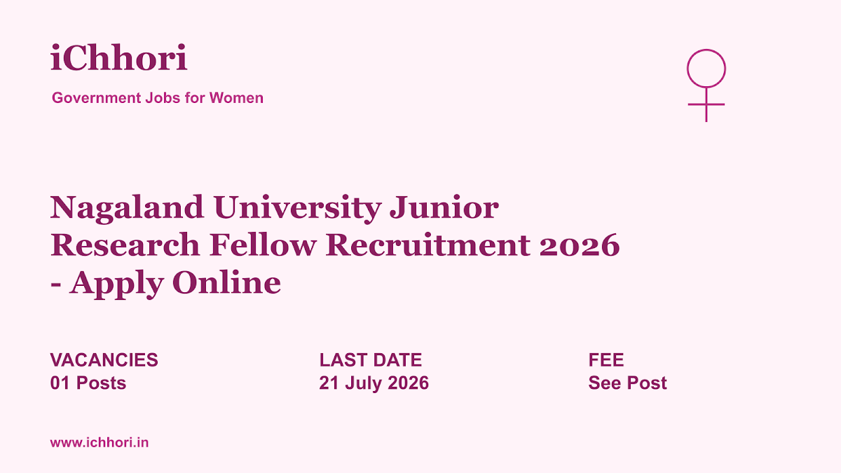 Nagaland University Junior Research Fellow Recruitment 2026 - Apply Online - iChhori