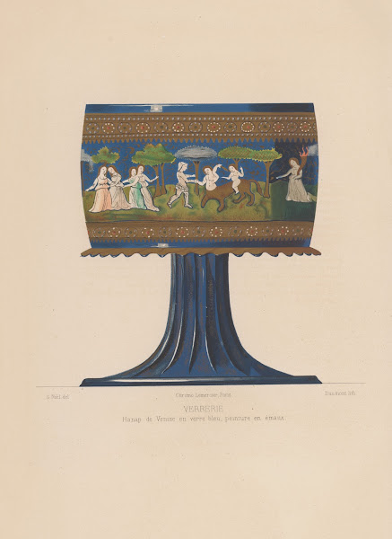 Hamap de Venise en verre bleu peinture en émaux 1859 1864