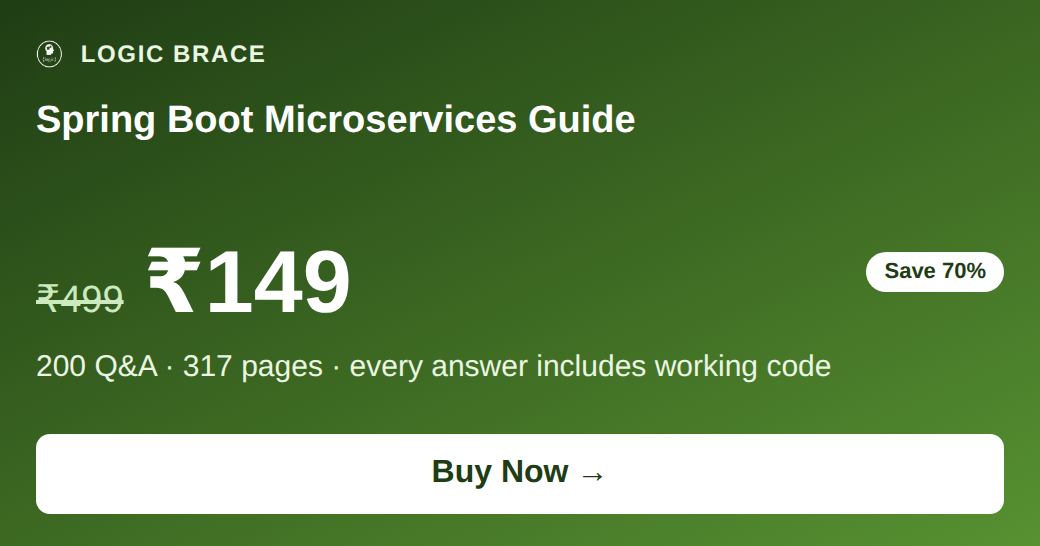 Java Spring Boot Microservices — 200 Interview Q&A, ₹149 launch price