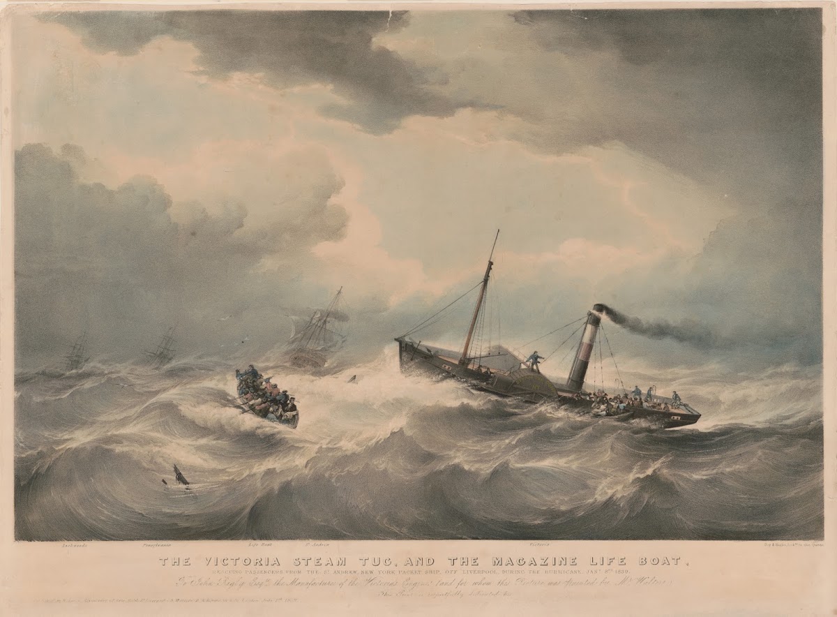 The Victoria Steam Tug And The Magazine Life Boat Rescuing Passengers Jan 8th 18