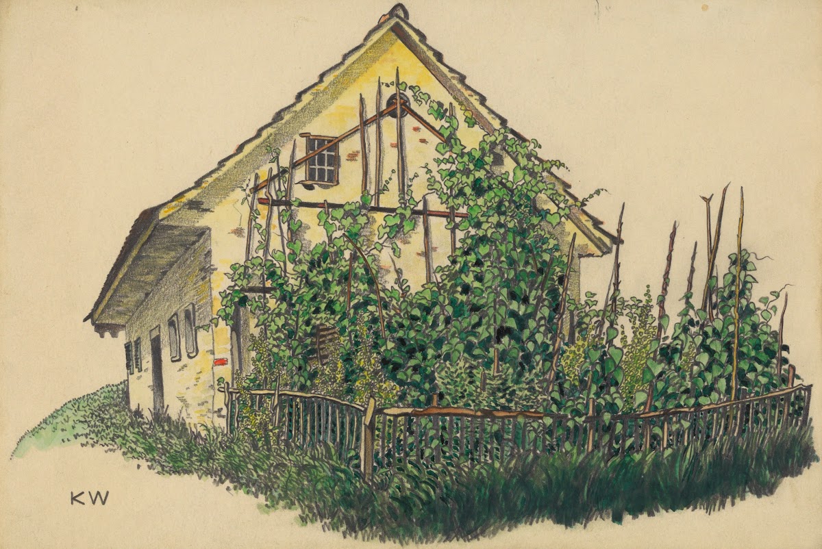 Ohne Titel Bauernhaus mit Vorgarten around 1924