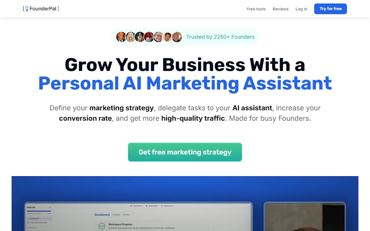 Captura de FounderPal Virtual CMO