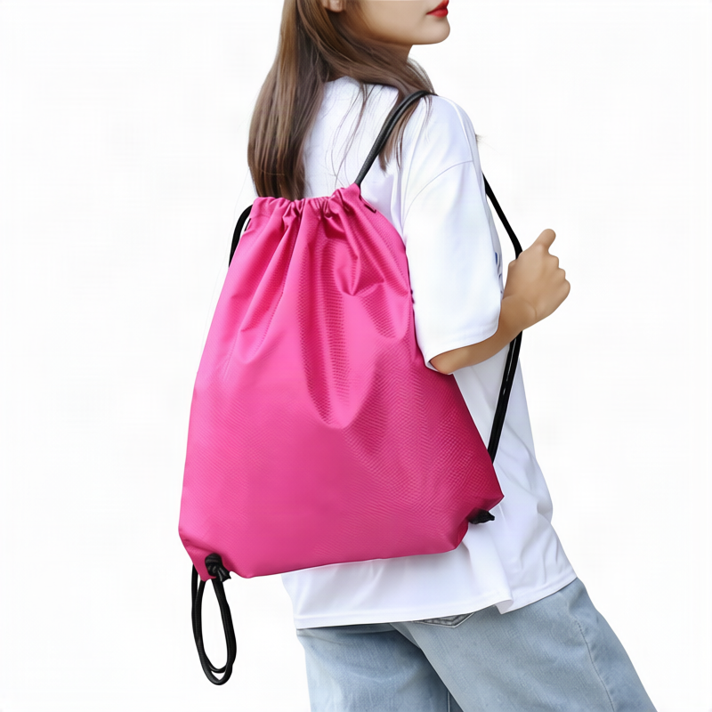 Sporty Drawstring Backpack, 20–35 L, Oxford Fabric