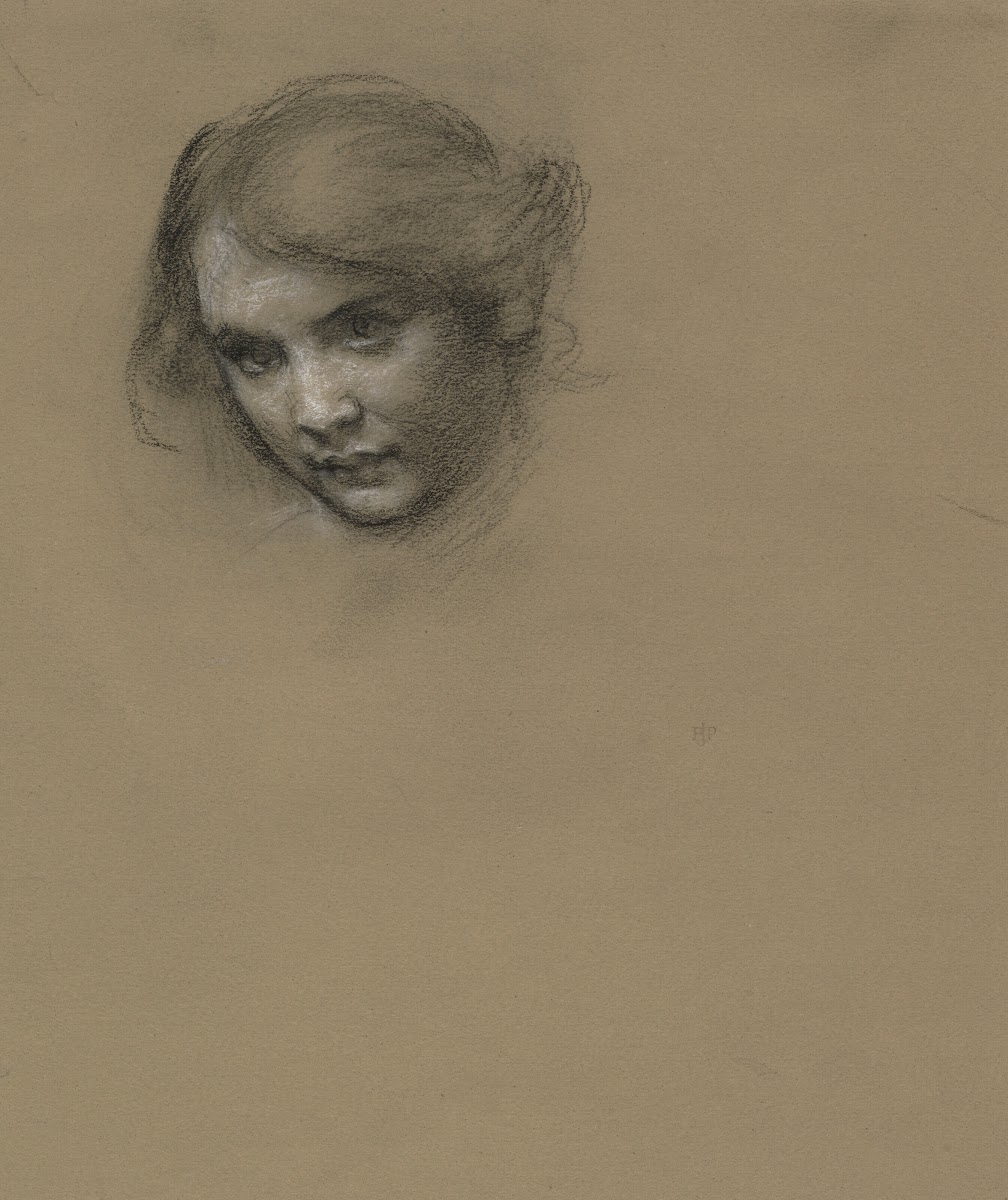 Head study of a young woman