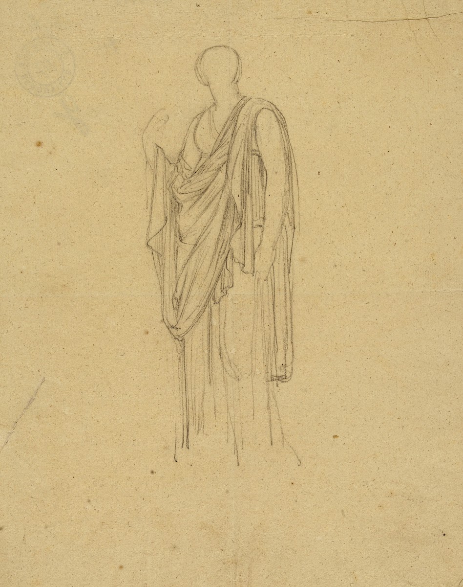 Femme drapée debout de trois quart à gauche 19th century