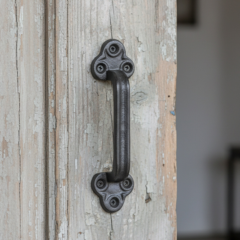 Cast Iron Door Handle in Vintage Style