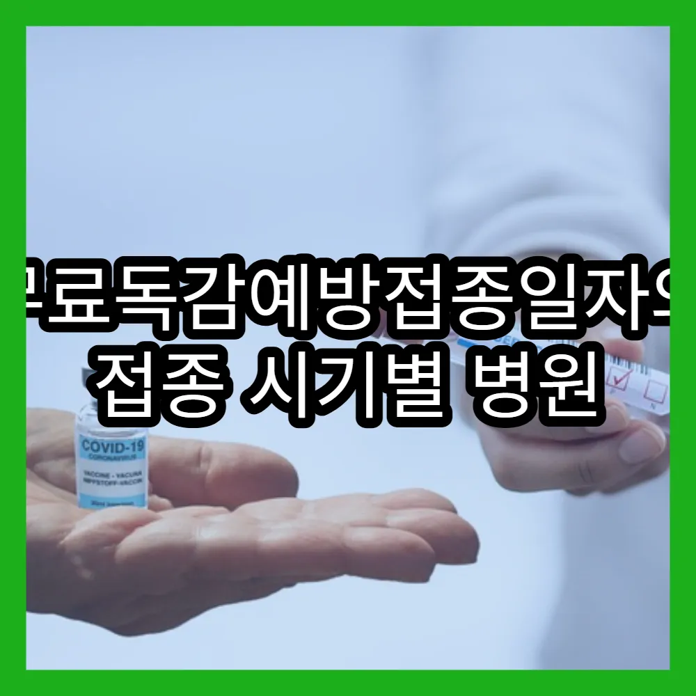 무료독감예방접종일자와 접종 시기별 병원 위치 알아보기