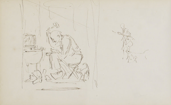 Zittende man in een interieur 1880