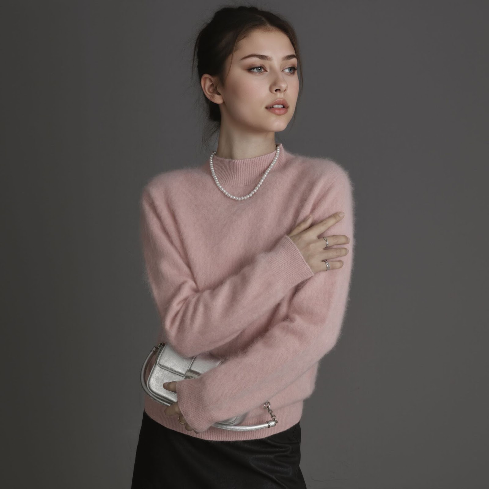 Women's Wool Sweater, Cashmere Blend, Crew Neck