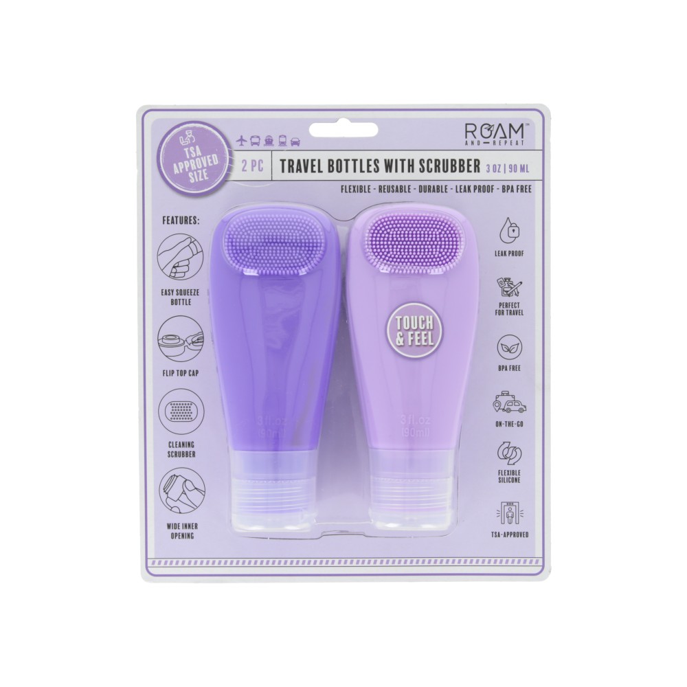 Botellas de viaje de silicón Roam and Repeat™, 2 piezas