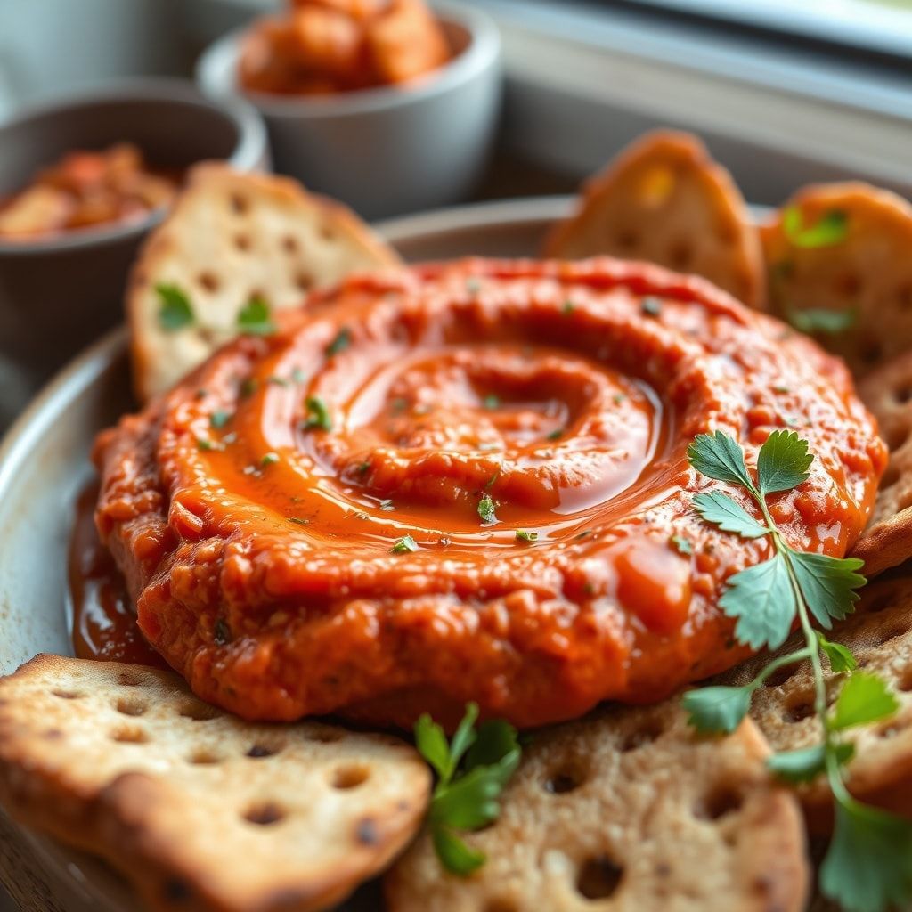 Easy Muhammara Recipe Syrian Roasted Red Pepper Walnut Dip – 5-Minute Blender Magic finished