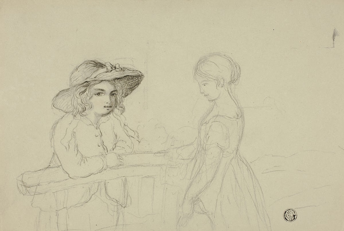 Two Girls at Gate