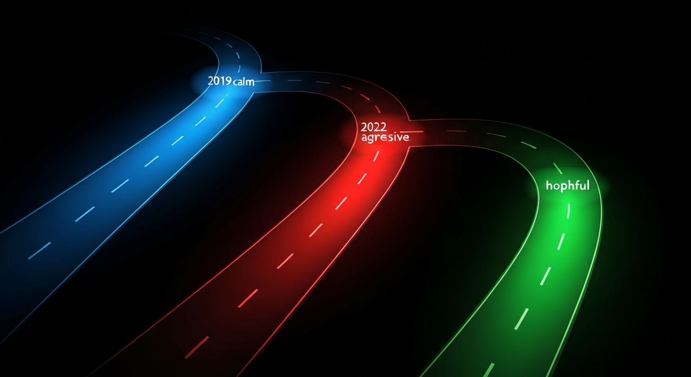 역사적 금리 피벗 타임라인 일러스트