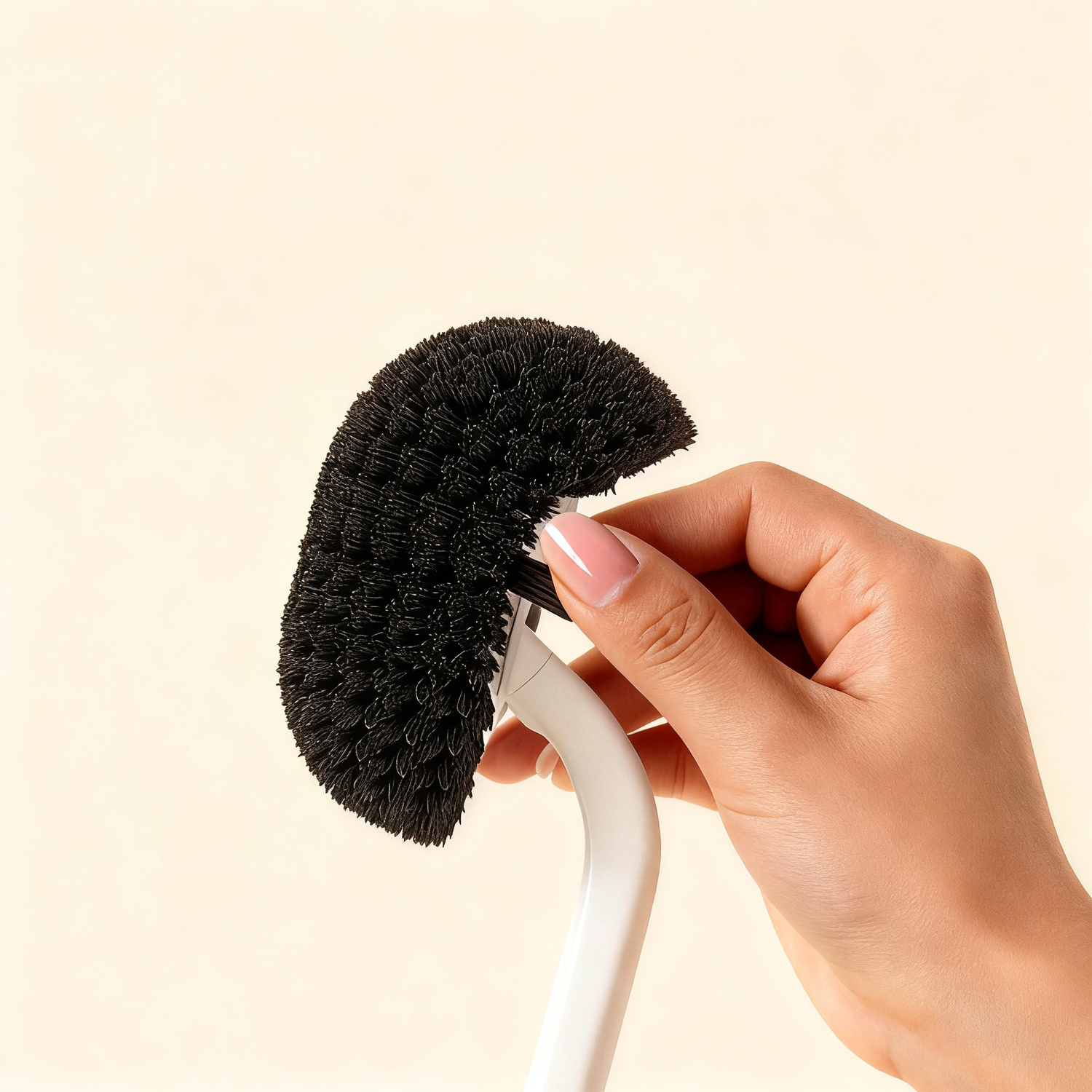 Toilet brush with holder, wall-mounted