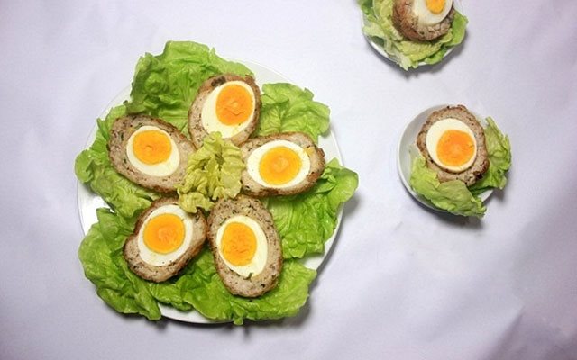 Thịt Xay Bọc Trứng Chiên Xù