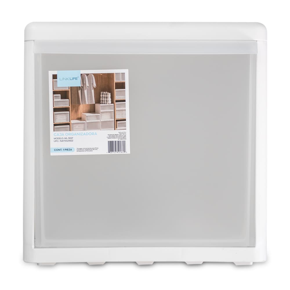 Cajón alto de plástico para almacenamiento Link HK™ color blanco