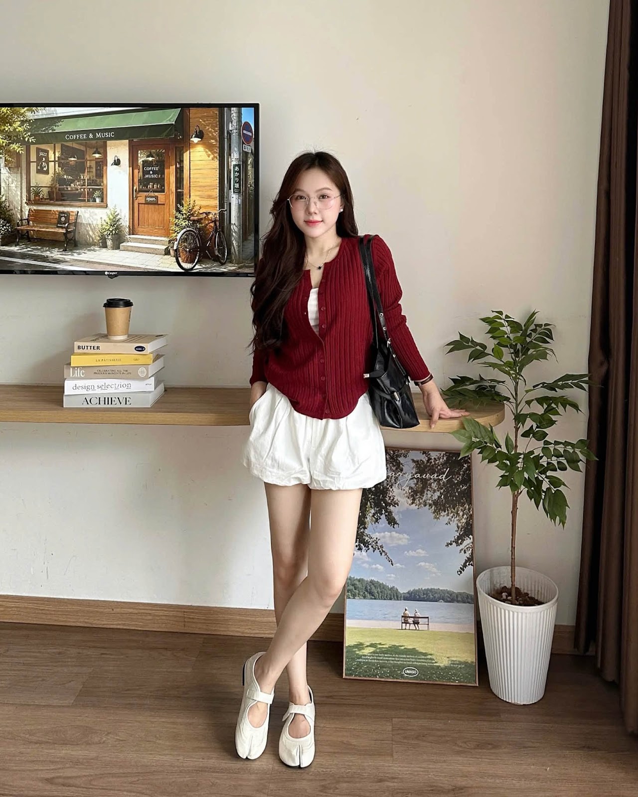 Áo len dài tay gân trơn nút XONXEN SHOP 5382 – Image 5