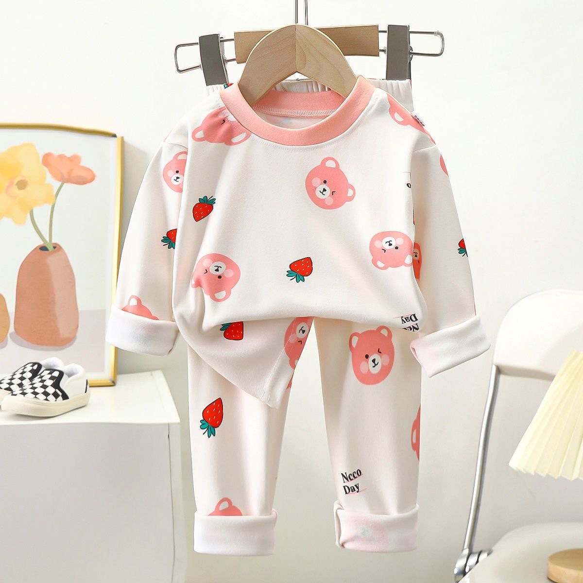 Children's thermal pajamas, 2-piece, warm