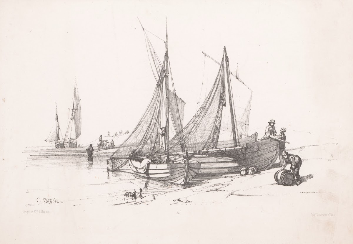 Sailing ships on the beach 1850 1884