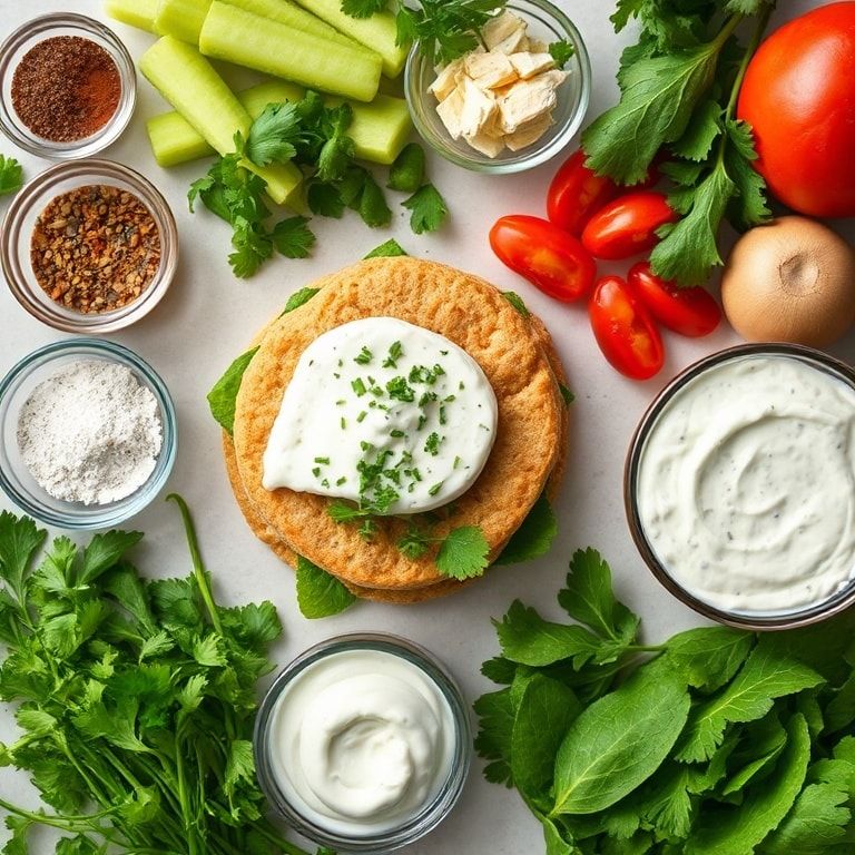 Ingredients for Juicy Greek Chicken Burgers with Tzatziki Sauce – Easy Weeknight Dinner
