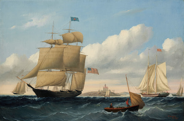 The Whaleship Emma C Jones off Round Hills New Bedford 1854