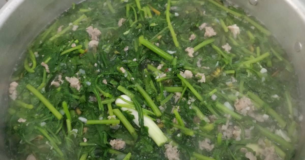 Canh rau tần ô thịt băm