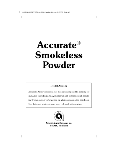 Accurate Smokeless Powder 2003