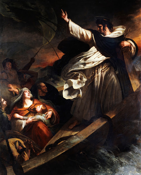 Saint Thomas Aquinas preaching trust in God during the storm 1823