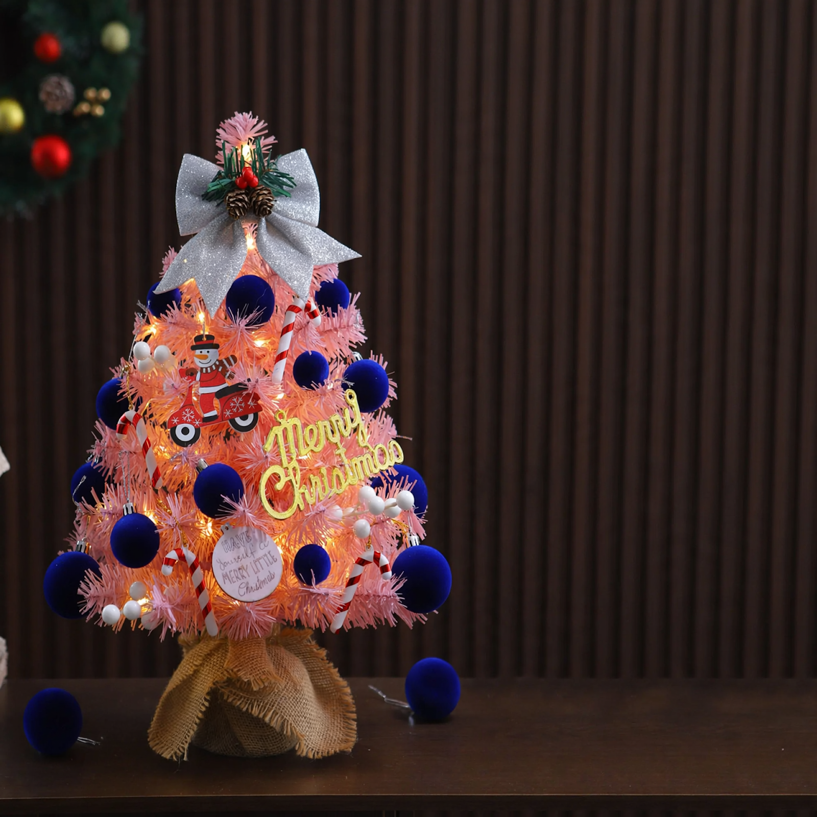 Mini Christmas Tree, pink, 45 cm or 60 cm, table decoration