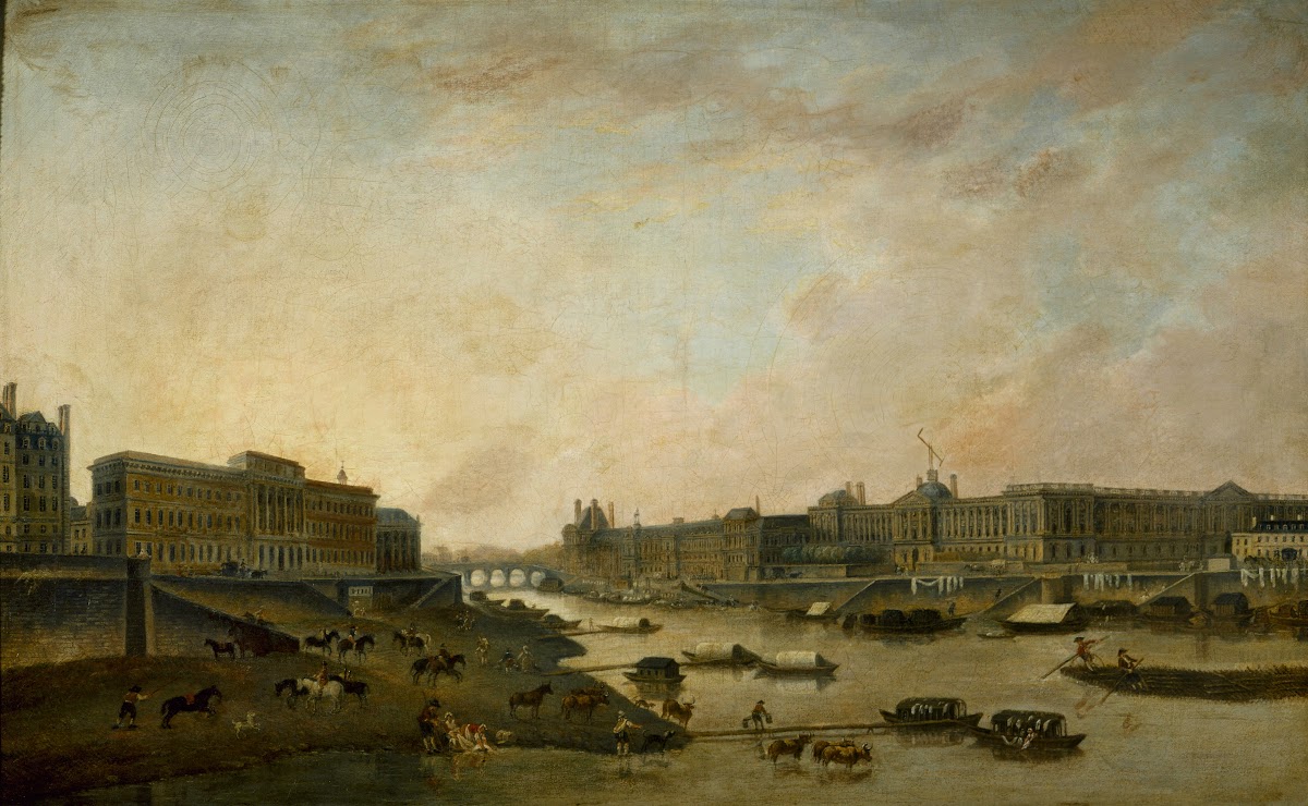 LHôtel de la Monnaie et le Louvre vus du Pont Neuf vers 1800 1800