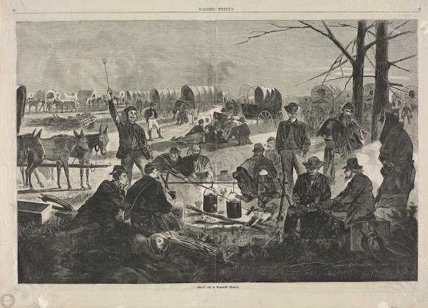 Halt of the Wagon Train 1864