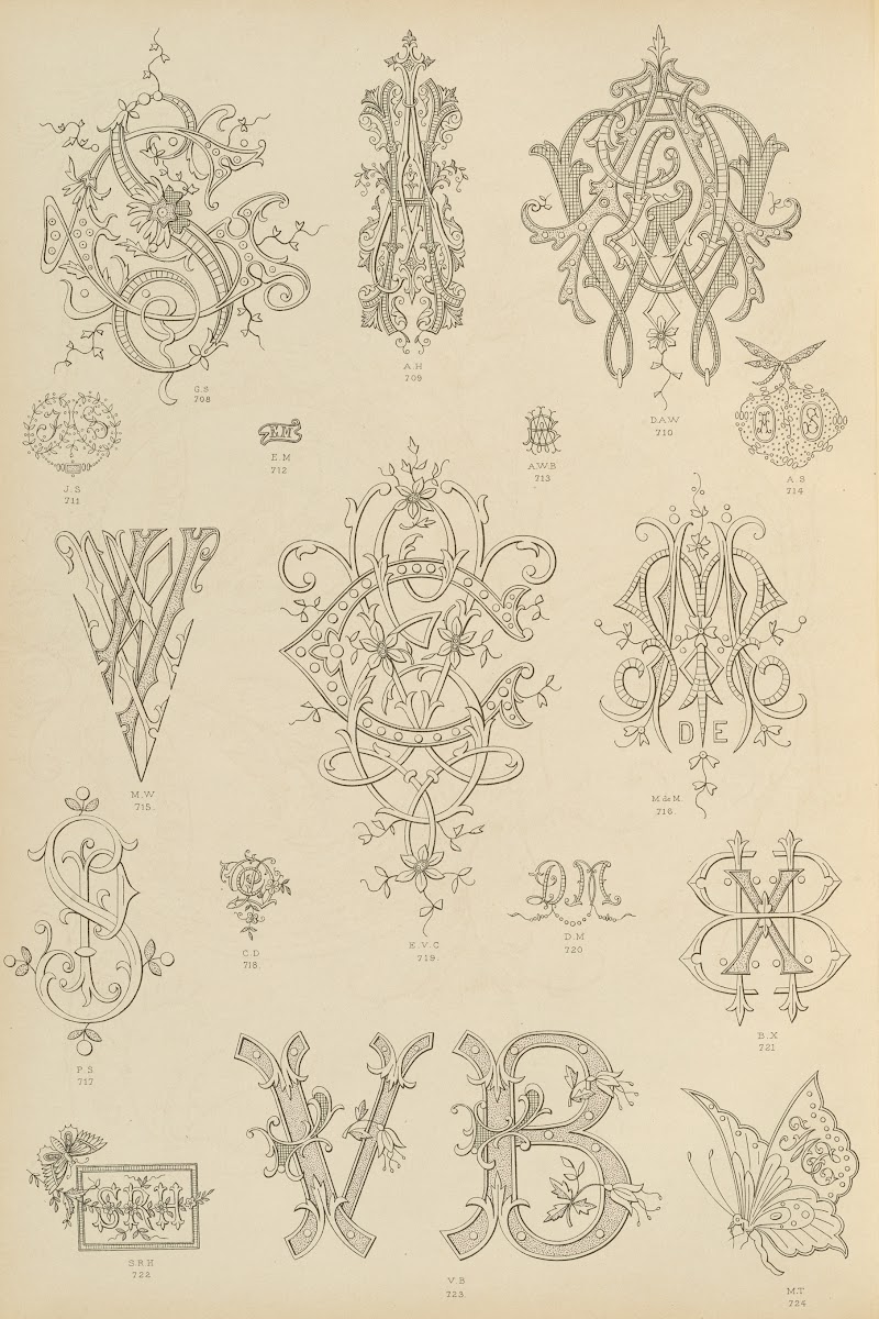 Album de chiffres  monogrammes couronnes de noblesse francaises et etrangeres Pl