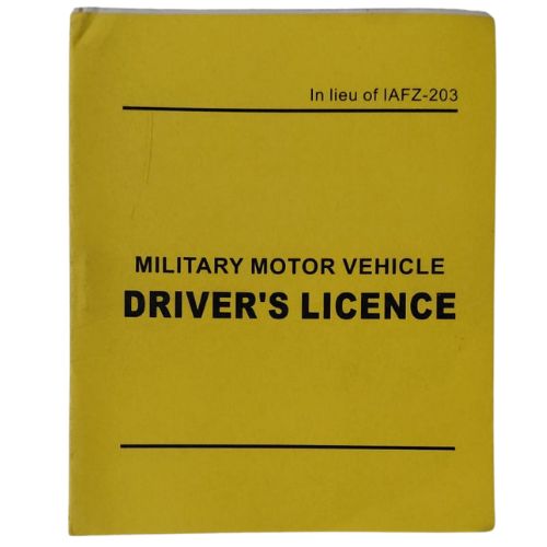 MILITARY DRIVERS LICENCE