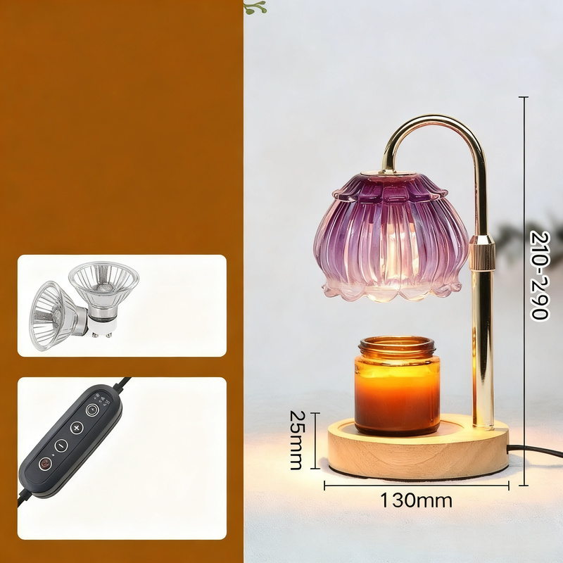 Wachsschmelz-Lampe mit Holzsockel