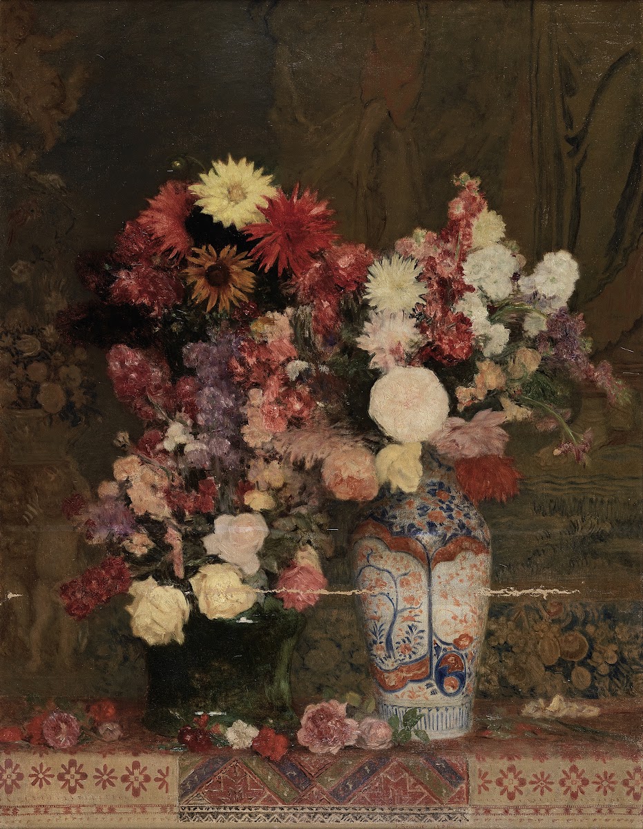 Herbstblumen mit Vase 1908
