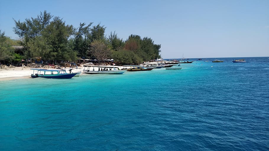 Gili beach and sea. Indonesia ecotourism destination, Indonesia nature travel destination, Gunung Leuser National Park, Bali, Kepulauan Seribu, Bunaken National Park, Gili island, planting mangrove and coral, reef destination. CarbonEthics Indonesia