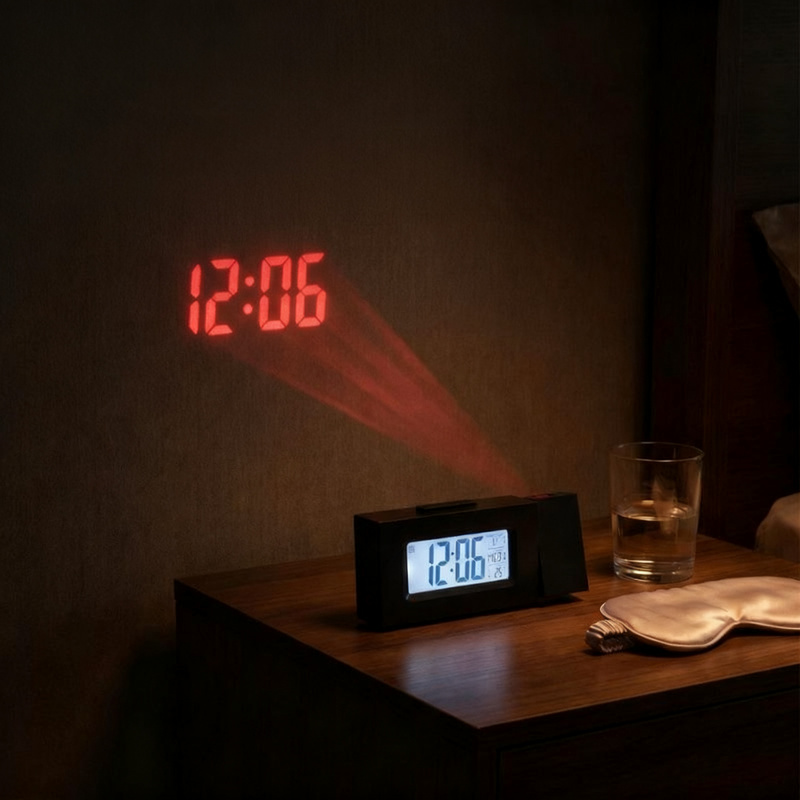 Mini Projection Alarm Clock with LCD Display