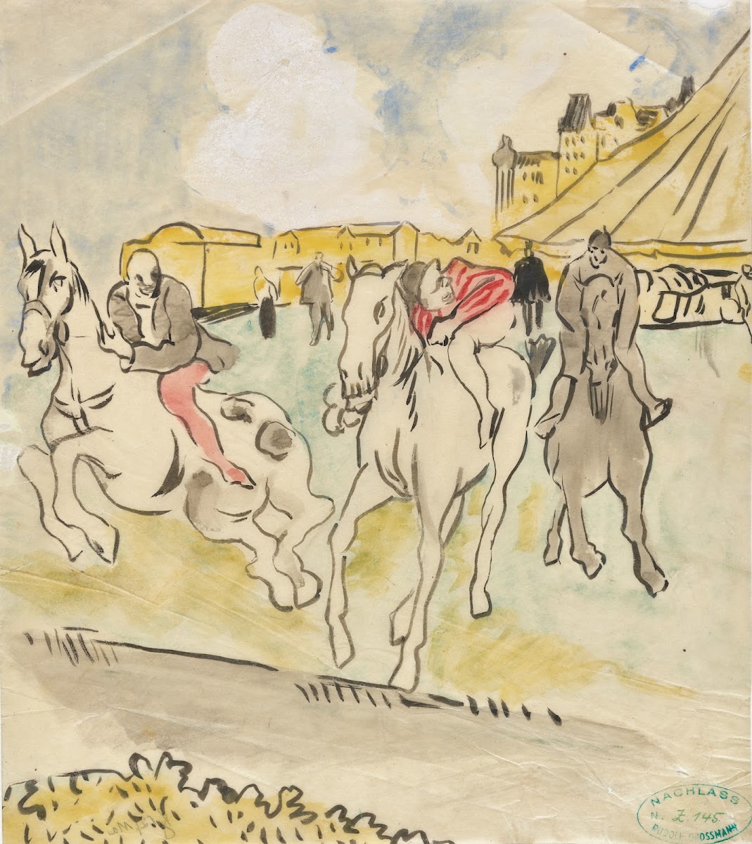 Galloping Riders in Front of a Big Top 1910 1912