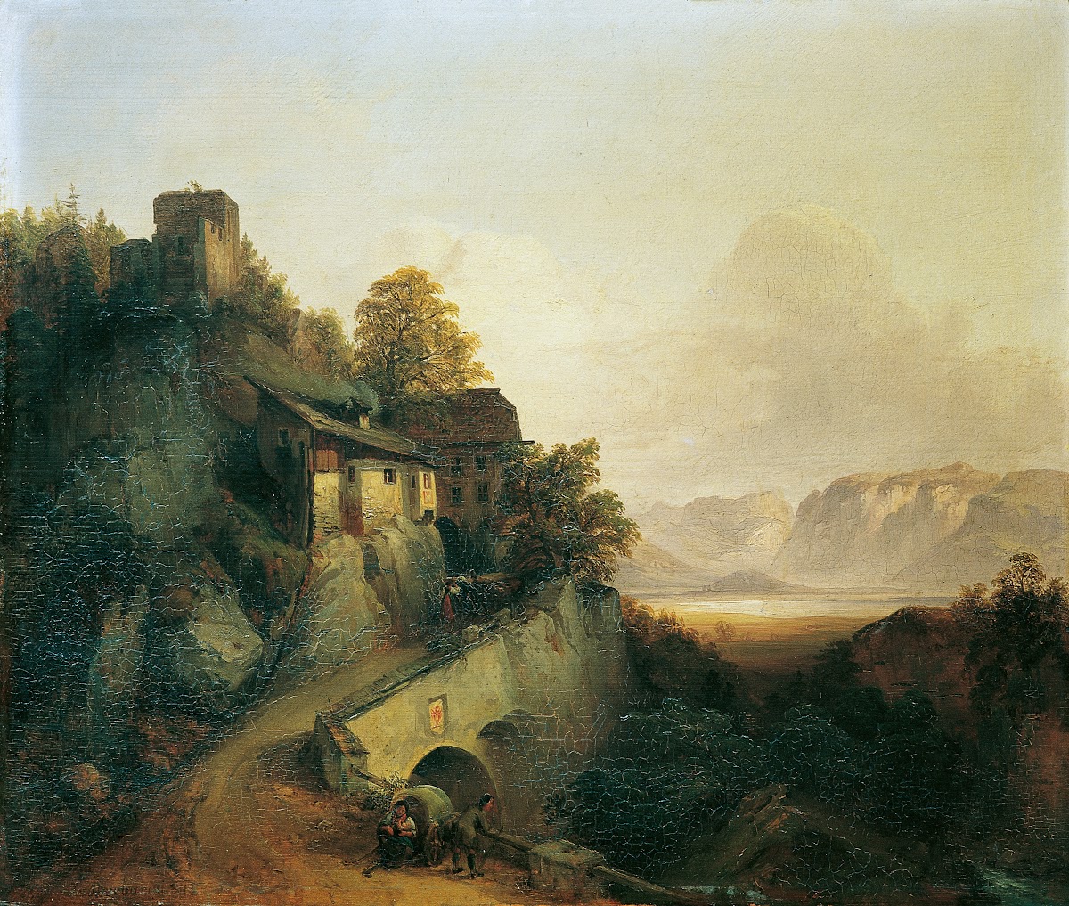 Gebirgsstraße in Tirol 1842