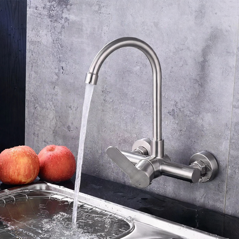 Flush-mounted kitchen faucet with ceramic valve